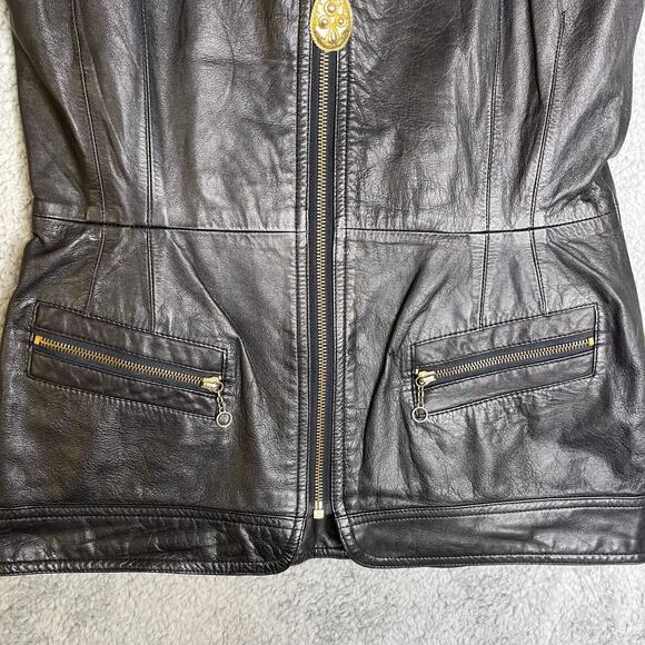Vintage Leather Vest Womens Medium BB DAKOTA by BP NORDSTROM Black - Picture 10 of 16